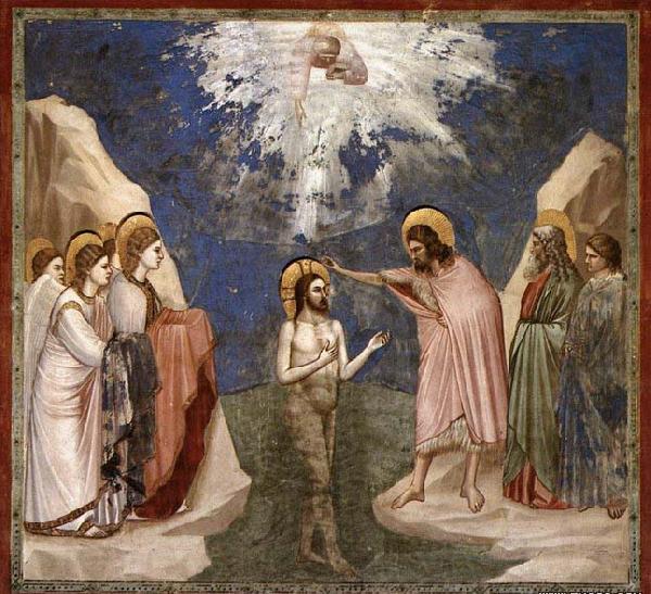 GIOTTO di Bondone Baptism of Christ Spain oil painting art